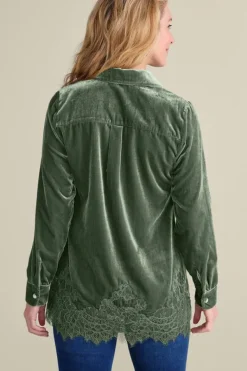 Soft Surroundings Tops|Eden Velvet and Lace Shirt