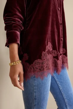 Soft Surroundings Tops|Eden Velvet and Lace Shirt