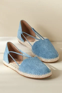 Soft Surroundings Shoes|Eileen Fisher Lee Denim Stretch Espadrille DenimBlue