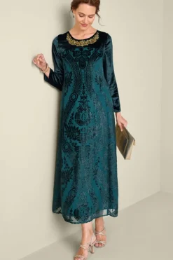 Soft Surroundings Dresses|Emaline Velvet Burnout Maxi Dress JuneBug