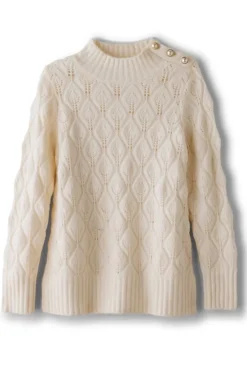 Soft Surroundings Tops|Sweaters & Cardigans|Ensley Button Sweater Tunic IvoryPearl