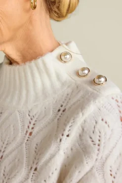 Soft Surroundings Tops|Sweaters & Cardigans|Ensley Button Sweater Tunic IvoryPearl