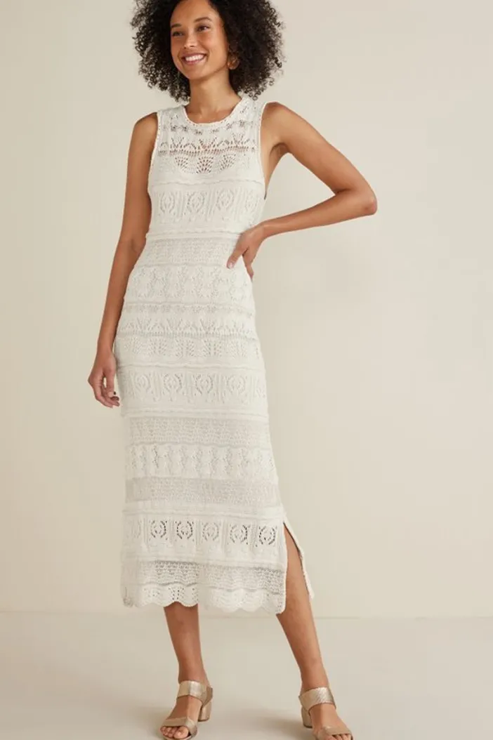 Soft Surroundings Dresses|Erica Crochet Midi Dress AntiqueWhite