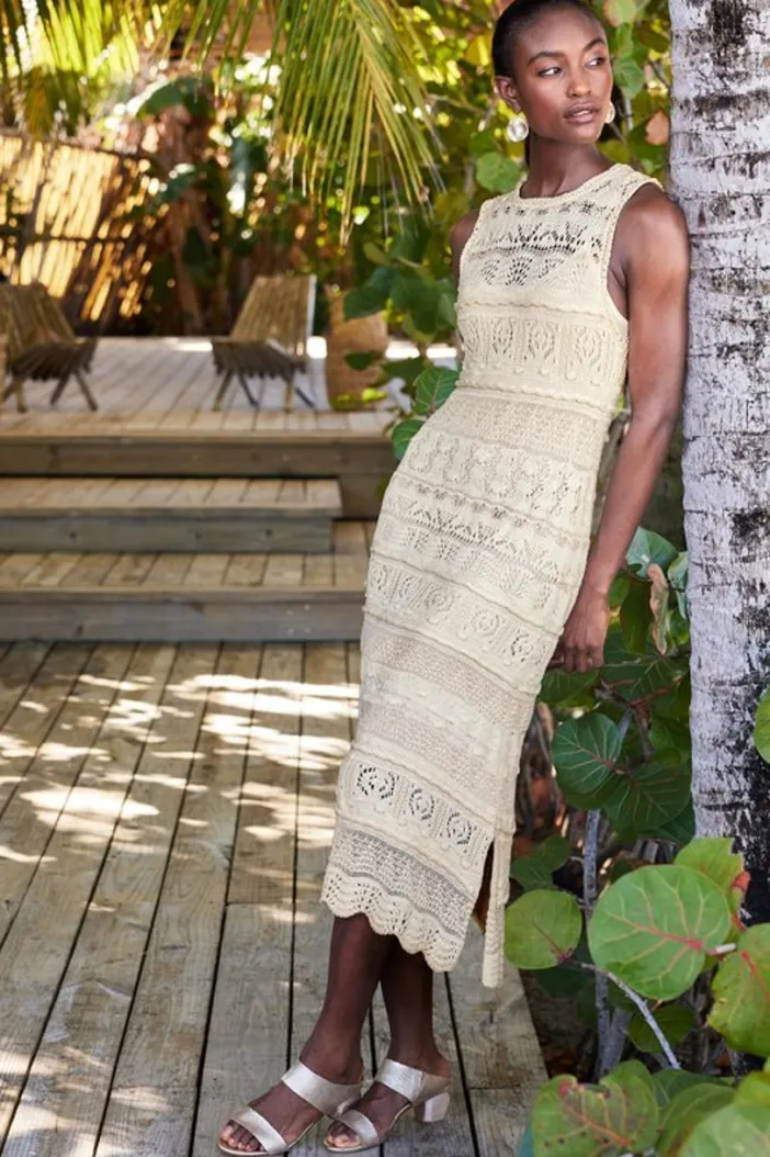 Soft Surroundings Dresses|Erica Crochet Midi Dress AntiqueWhite