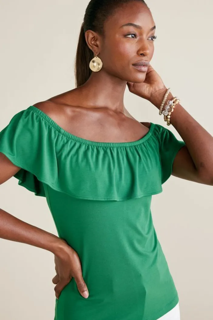 Soft Surroundings Tops|Essie Top VerdantGreen