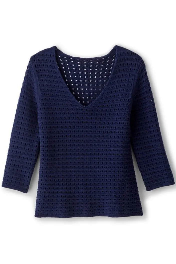 Soft Surroundings Tops|Sweaters & Cardigans|Estrella Sweater Navy