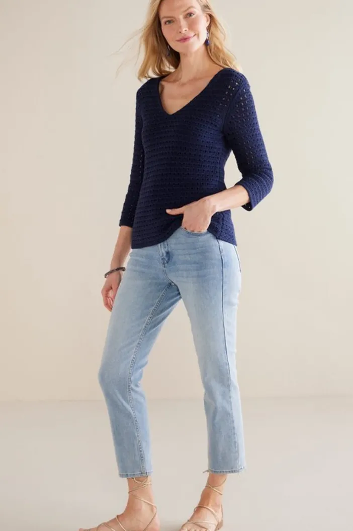 Soft Surroundings Tops|Sweaters & Cardigans|Estrella Sweater Navy