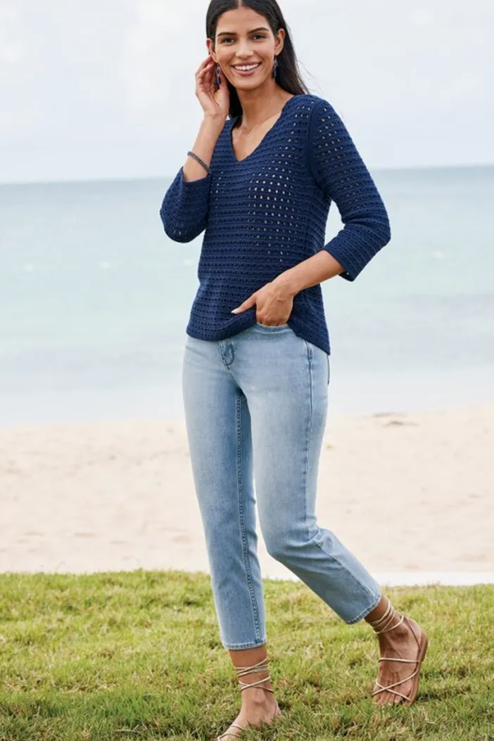 Soft Surroundings Tops|Sweaters & Cardigans|Estrella Sweater Navy