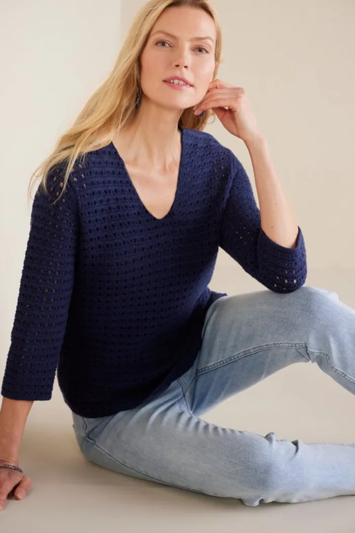 Soft Surroundings Tops|Sweaters & Cardigans|Estrella Sweater Navy