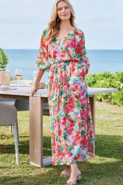 Soft Surroundings Dresses|Evalina Maxi Dress TropicalFloral