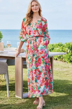 Soft Surroundings Dresses|Evalina Maxi Dress TropicalFloral