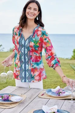 Soft Surroundings Tops|Evalina Top PinkRanunculus