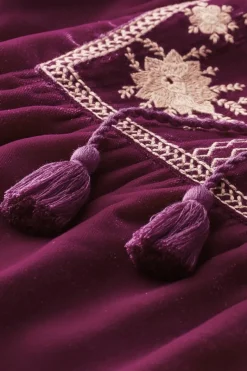 Soft Surroundings Tops|Evelyne Embroidered Velvet Tunic MagentaPurple
