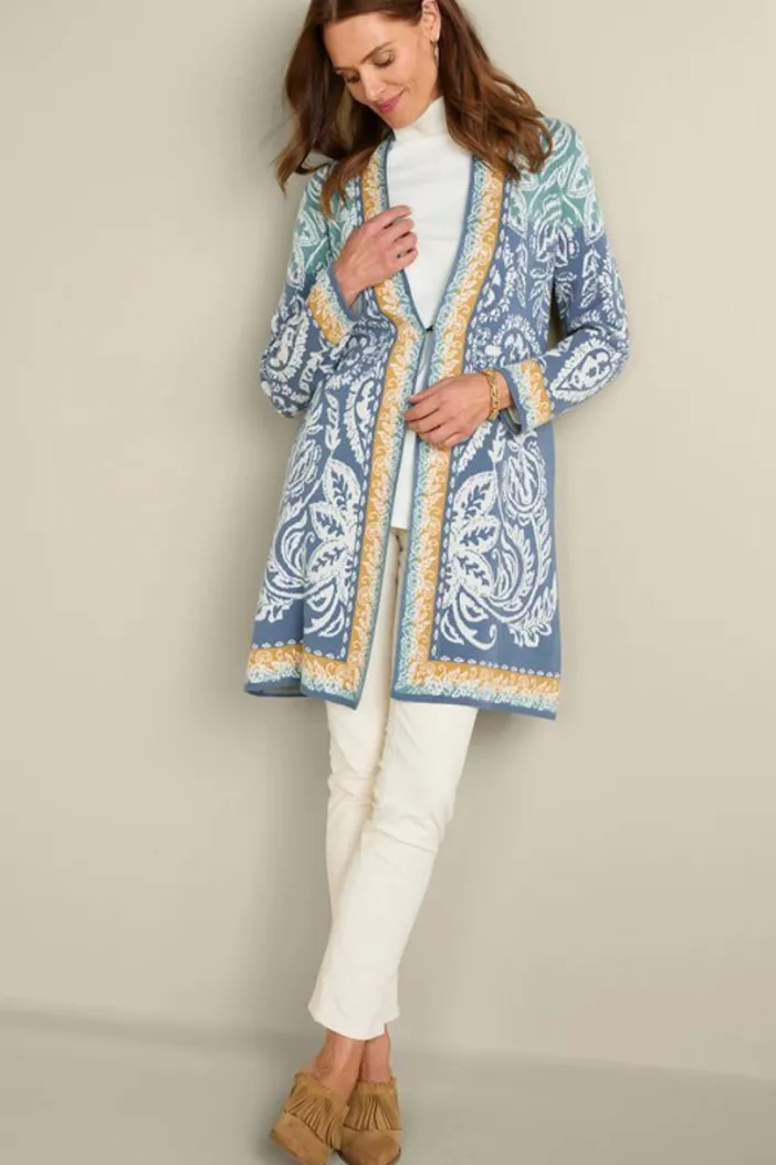 Soft Surroundings Tops|Sweaters & Cardigans|Ezer Jacquard Duster WeekendScarf