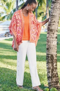 Soft Surroundings Toppers|Jackets & Coats|Farida Topper PinkBeachPaisley