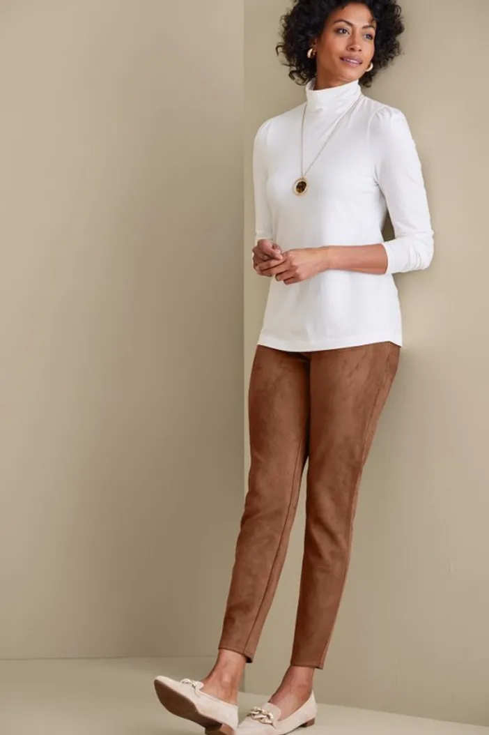 Soft Surroundings Pants|Leggings|Faux Suede Pull-On Leggings