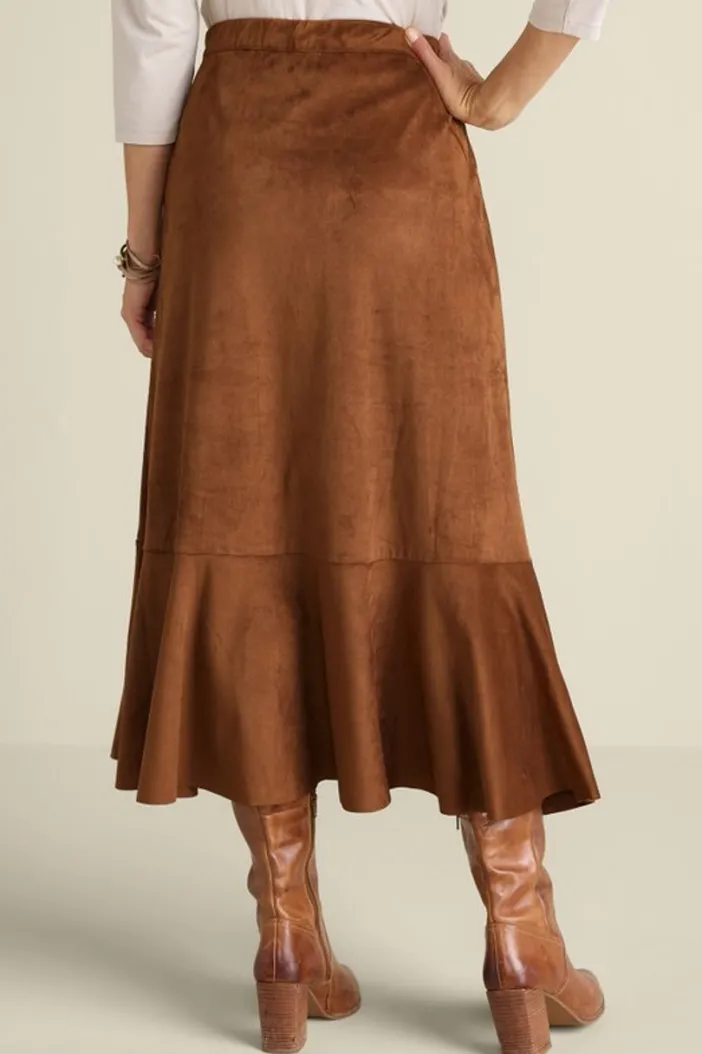 Soft Surroundings Skirts|Faux Suede Skirt Saddle