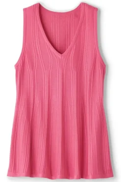 Soft Surroundings Tops|Sweaters & Cardigans|Felicity Peplum Sweater Tank AzaleaPink