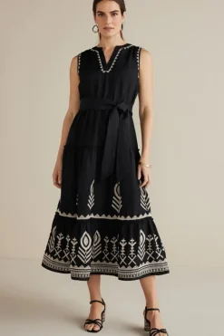 Soft Surroundings Dresses|Fernanda Midi Dress Black