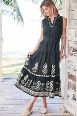 Soft Surroundings Dresses|Fernanda Midi Dress Black