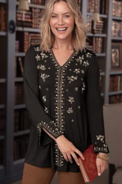 Soft Surroundings Tops|Festa Tunic Black