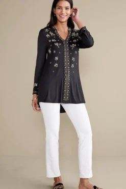 Soft Surroundings Tops|Festa Tunic Black