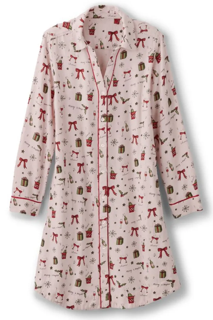 Soft Surroundings Sleepwear & Lounge|Festive Finley Sleep Shirt