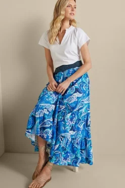 Soft Surroundings Skirts|Feyre Maxi Skirt IslandSunPaisleyBlue