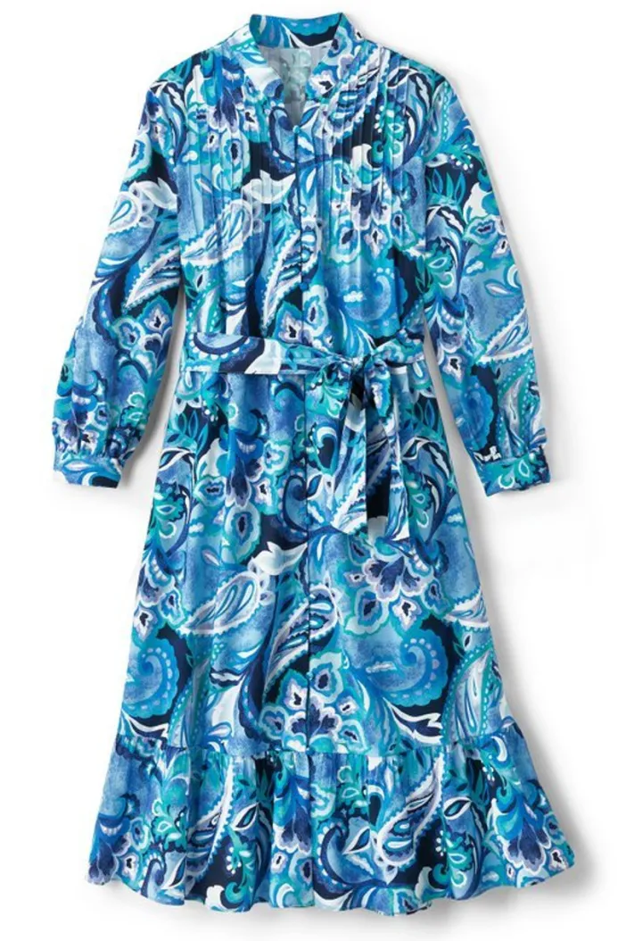 Soft Surroundings Dresses|Feyre Short Dress IslandSunPaisleyBlue