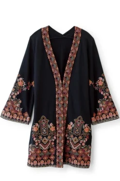 Soft Surroundings Toppers|Jackets & Coats|Fiberworks Kimono AntiqueBlack