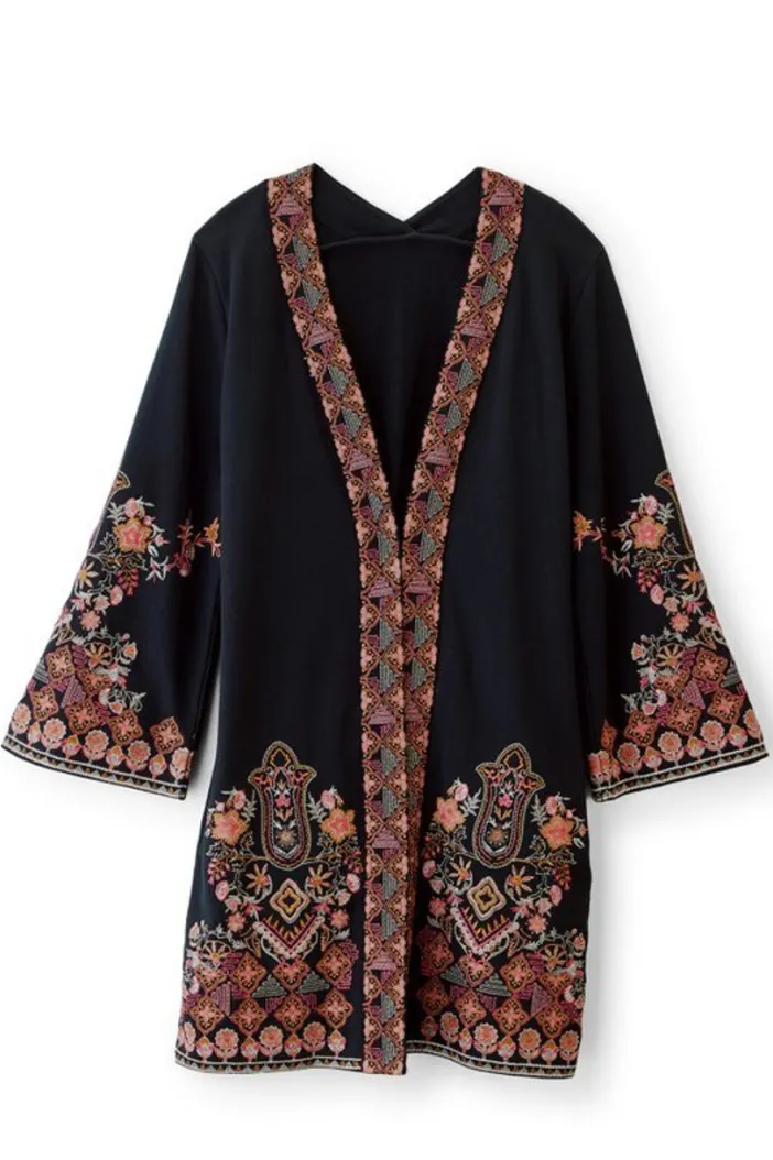 Soft Surroundings Toppers|Jackets & Coats|Fiberworks Kimono AntiqueBlack