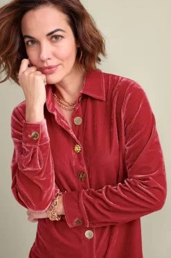 Soft Surroundings Tops|Filigree Velvet Boyfriend Shirt