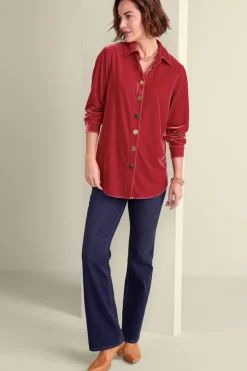Soft Surroundings Tops|Filigree Velvet Boyfriend Shirt