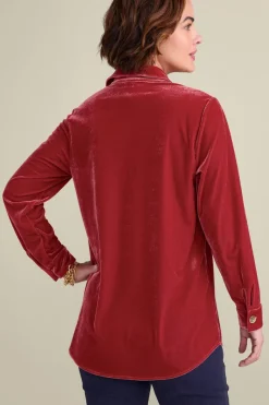 Soft Surroundings Tops|Filigree Velvet Boyfriend Shirt