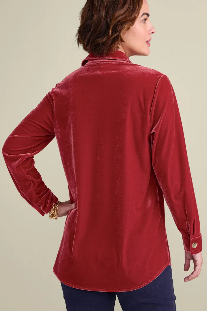Soft Surroundings Tops|Filigree Velvet Boyfriend Shirt