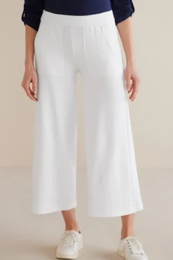 Soft Surroundings Pants|Fina French Terry Crop Pants Navy