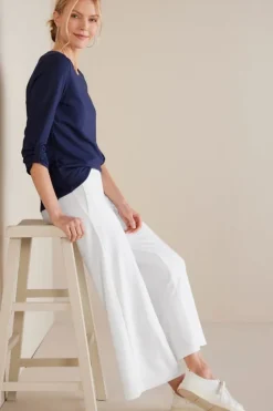 Soft Surroundings Pants|Fina French Terry Crop Pants Navy