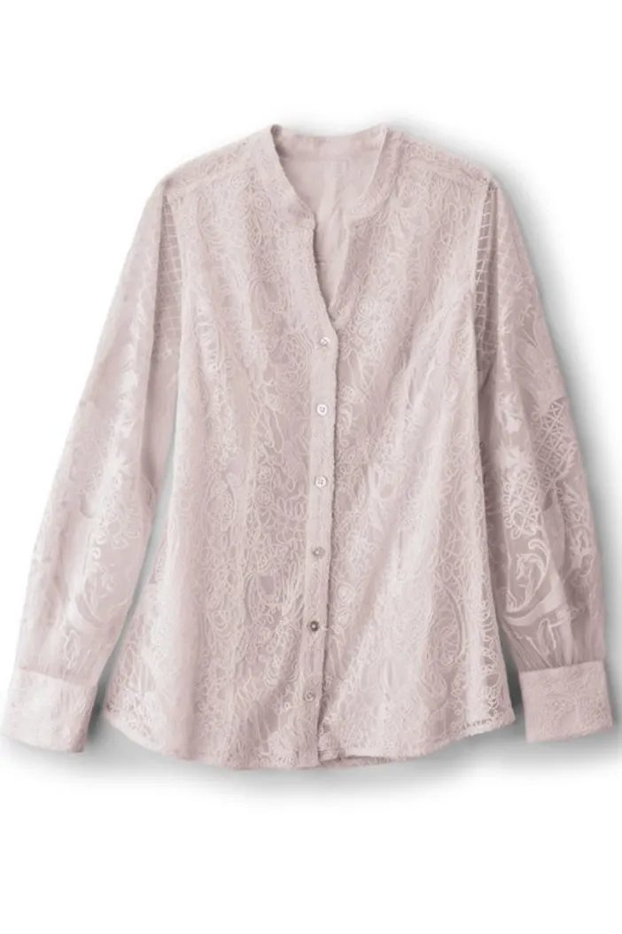 Soft Surroundings Tops|Fiori Top IvoryPearl