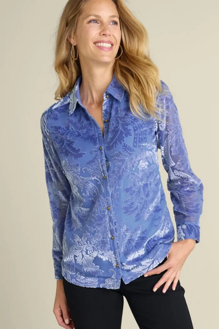 Soft Surroundings Tops|Floreat Velvet Shirt
