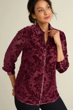 Soft Surroundings Tops|Floreat Velvet Shirt