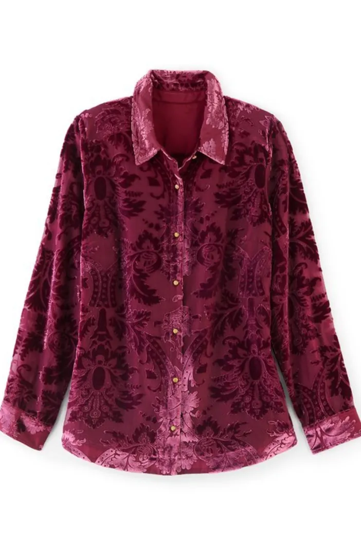 Soft Surroundings Tops|Floreat Velvet Shirt