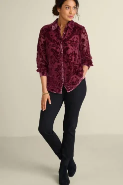 Soft Surroundings Tops|Floreat Velvet Shirt