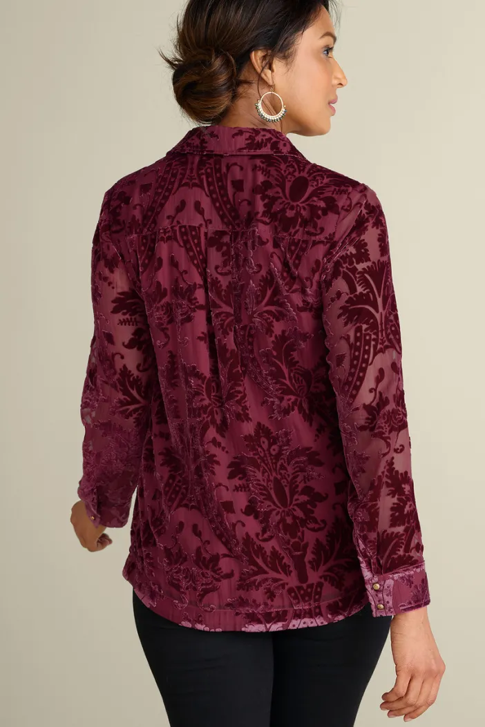 Soft Surroundings Tops|Floreat Velvet Shirt
