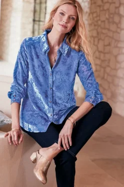 Soft Surroundings Tops|Floreat Velvet Shirt