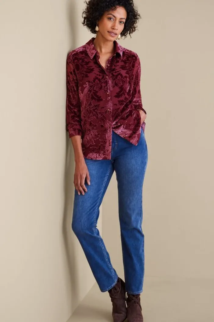 Soft Surroundings Tops|Floreat Velvet Shirt