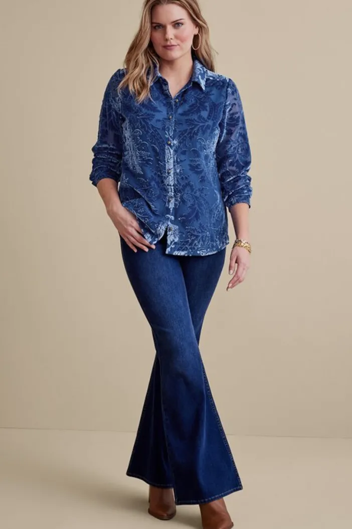 Soft Surroundings Tops|Floreat Velvet Shirt