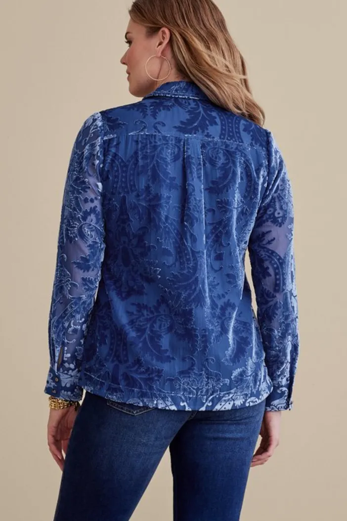 Soft Surroundings Tops|Floreat Velvet Shirt