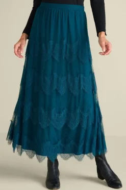 Soft Surroundings Skirts|Frederica Lace Maxi Skirt SailorBlue