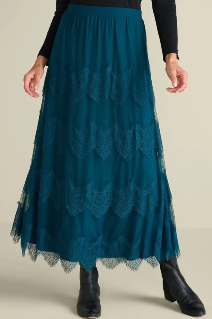 Soft Surroundings Skirts|Frederica Lace Maxi Skirt SailorBlue