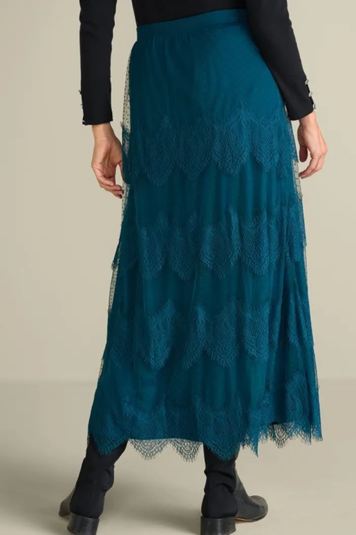 Soft Surroundings Skirts|Frederica Lace Maxi Skirt SailorBlue